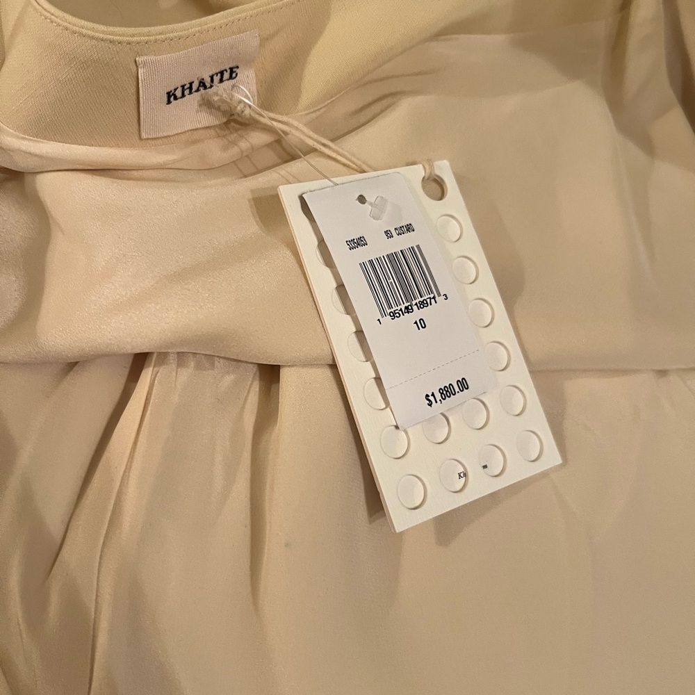 NWT - KHAITE Off-Shoulder Cream Wool Dress - Picture 7 of 7